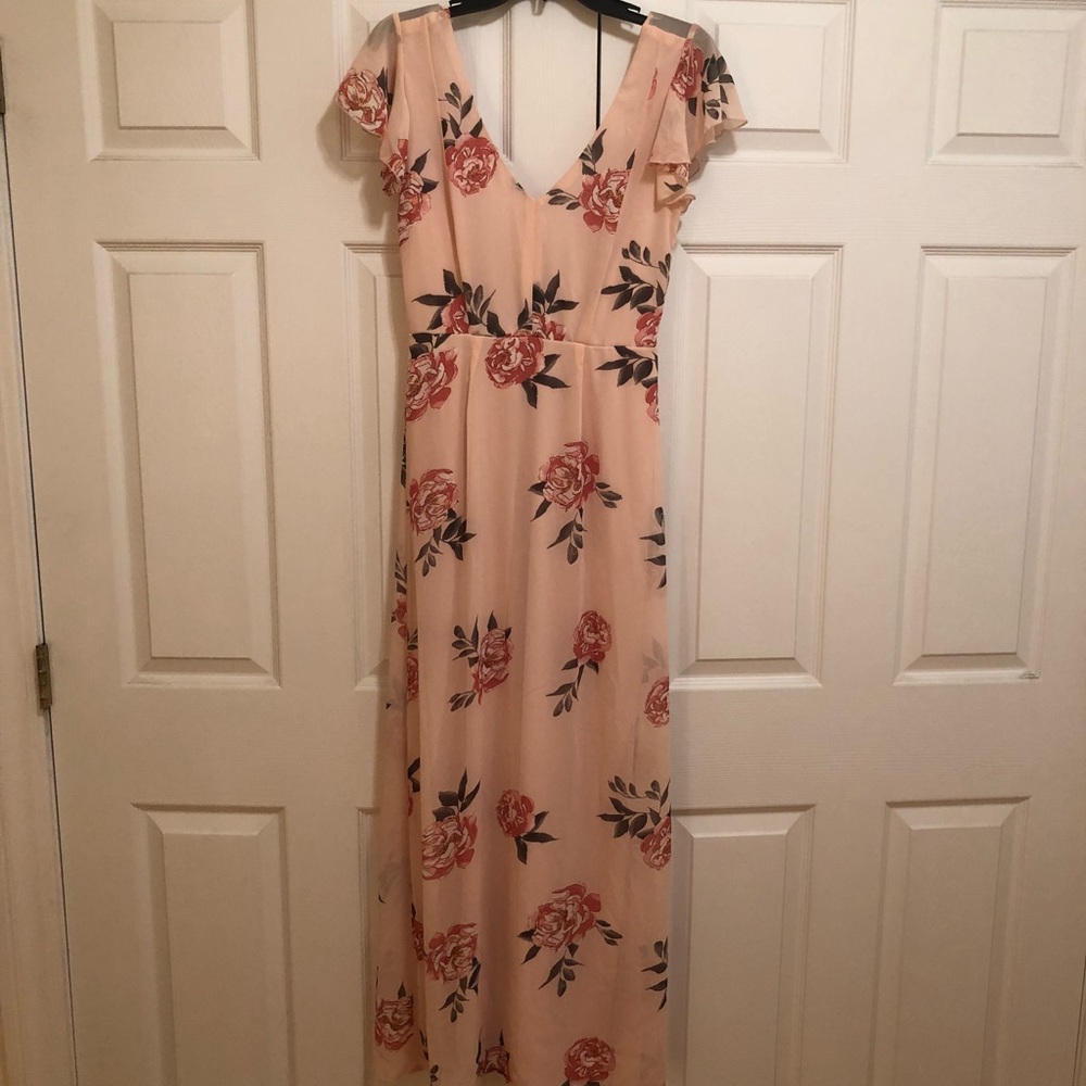 Row A Baby Pink Floral Maxi Dress